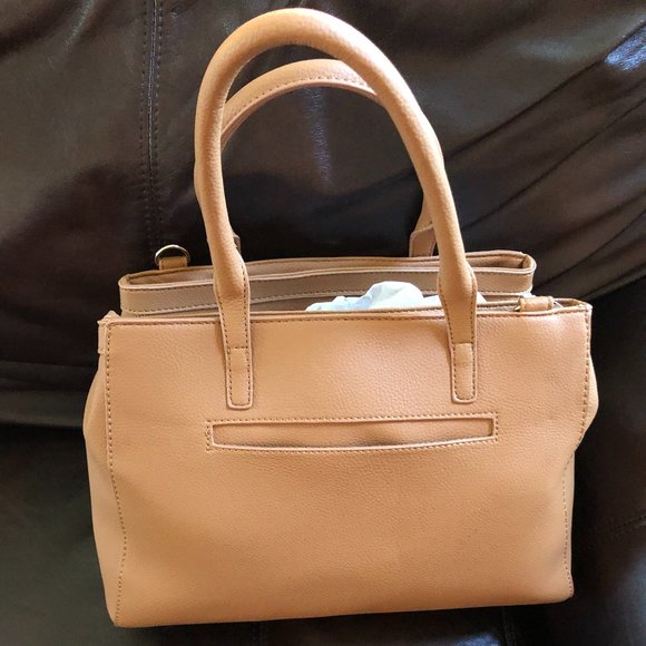 Kenneth Cole Reaction Leather Shoulder Tote Bag Purse Handbag Messenger Satchel - Picture 3 of 4